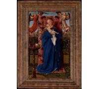 ARTXLXXBN Famous Painting Art Wall Decor Abstract Art Picture Lady and Child At the Fountain by Jan Van Eyck Animal Pictures for Home Decor 60x90cm