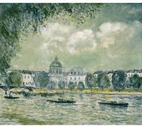 ARTXLXXBN Famous Painting Art Wall Decor Abstract Art Picture Landscape Along the Seine with the Institut of France and the Pont Arts by Alfred Sisle Animal Pictures for Home Decor 60x90cm