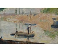 ARTXLXXBN Famous Painting Art Wall Decor Abstract Art Picture Man in a Boat by Georges Pierre Seurat Animal Pictures for Home Decor 60x90cm