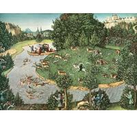 ARTXLXXBN Famous Painting Art Wall Decor Abstract Art Picture Marcus Curtius Plunging Into the Chasm by Lucas Cranach the Elder Animal Pictures for Home Decor 60x90cm