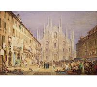 ARTXLXXBN Famous Painting Art Wall Decor Abstract Art Picture Milan the Cathedral Square by Samuel Prout Animal Pictures for Home Decor 60x90cm