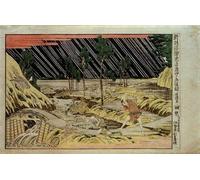 ARTXLXXBN Famous Painting Art Wall Decor Abstract Art Picture Neu Verlegtes Perspektivbild Aus Dem Chushingura Fünfter Akt by Katsushika Hokusai Animal Pictures for Home Decor 60x90cm