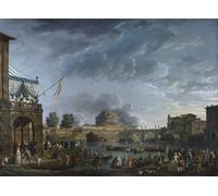 ARTXLXXBN Famous Painting Art Wall Decor Abstract Art Picture Peinture De Claude Vernet a Sporting Contest on the Tiber At by Claude Vernet Animal Pictures for Home Decor 60x90cm