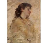 ARTXLXXBN Famous Painting Art Wall Decor Abstract Art Picture Portrait of a Young Woman in Profile by Charles Joshua Chaplin Animal Pictures for Home Decor 60x90cm