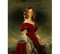 ARTXLXXBN Famous Painting Art Wall Decor Abstract Art Picture Portrait of Louise of Orleans Queen of the Belgians by Xaver Winterhalter Animal Pictures for Home Decor 60x90cm