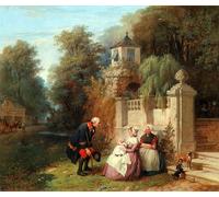 ARTXLXXBN Famous Painting Art Wall Decor Abstract Art Picture Receiving Her First Visitor by Jean-baptiste Madou Animal Pictures for Home Decor 60x90cm