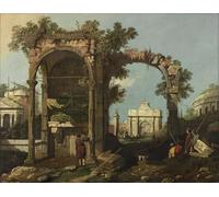 ARTXLXXBN Famous Painting Art Wall Decor Abstract Art Picture Ruins and Figures Outskirts Ofnear the Tomb of Cecilia Metella by Bernardo Bellotto Animal Pictures for Home Decor 60x90cm