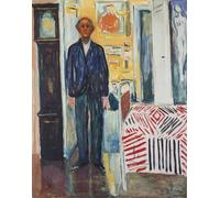 ARTXLXXBN Famous Painting Art Wall Decor Abstract Art Picture Self Portrait Between the Clock and the Bed by Edvard Munch Animal Pictures for Home Decor 60x90cm