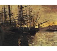ARTXLXXBN Famous Painting Art Wall Decor Abstract Art Picture Ships. Marseille Constantin Alexeievitch Korovin Animal Pictures for Home Decor 60x90cm