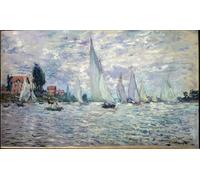 ARTXLXXBN Famous Painting Art Wall Decor Abstract Art Picture the Boats Regates a Argenteuil Oil on Canvas by Claude Monet Animal Pictures for Home Decor 60x90cm