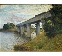 ARTXLXXBN Famous Painting Art Wall Decor Abstract Art Picture the Bridge of the Railway At Argenteuil by Claude Monet Animal Pictures for Home Decor 60x90cm
