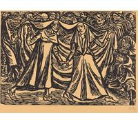 ARTXLXXBN Famous Painting Art Wall Decor Abstract Art Picture the Dance of Death Ii by Ernst Barlach Animal Pictures for Home Decor 60x90cm