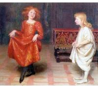ARTXLXXBN Famous Painting Art Wall Decor Abstract Art Picture the Dancing Lesson by Thomas Gotch Animal Pictures for Home Decor 60x90cm