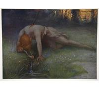 ARTXLXXBN Famous Painting Art Wall Decor Abstract Art Picture the Death of Siegfried by Hermann Hendrich Animal Pictures for Home Decor 60x90cm