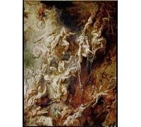 ARTXLXXBN Famous Painting Art Wall Decor Abstract Art Picture the Fall of Hell of the Damned by Peter Paul Rubens Animal Pictures for Home Decor 60x90cm