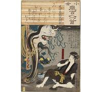 ARTXLXXBN Famous Painting Art Wall Decor Abstract Art Picture the Ghost of Oiwa Emerges From a Lantern to Frighten Kamiya Niemon Published by Utagawa Kuniyoshi Animal Pictures for Home Decor 60x90cm