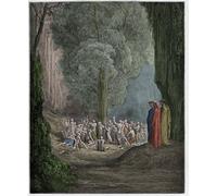 ARTXLXXBN Famous Painting Art Wall Decor Abstract Art Picture the Gluttonous Souls Crying Out Beneath the Tree Illustration by Gustave Dore Animal Pictures for Home Decor 60x90cm