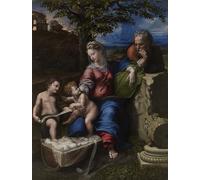 ARTXLXXBN Famous Painting Art Wall Decor Abstract Art Picture the Holy Family Under an Oak Tree by Raffaello Sanzio Raphael Animal Pictures for Home Decor 60x90cm