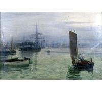 ARTXLXXBN Famous Painting Art Wall Decor Abstract Art Picture the Last Boat in by Charles Napier Hemy Animal Pictures for Home Decor 60x90cm