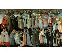 ARTXLXXBN Famous Painting Art Wall Decor Abstract Art Picture the Last Judgement Detail of the Predella Depicting Paradise by Di Paolo Animal Pictures for Home Decor 60x90cm