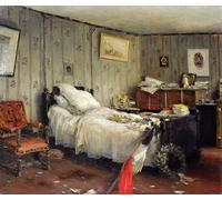 ARTXLXXBN Famous Painting Art Wall Decor Abstract Art Picture the Mortuary Room of Leon Gambetta by Jean Charles Cazin Animal Pictures for Home Decor 60x90cm