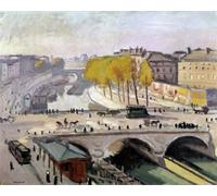 ARTXLXXBN Famous Painting Art Wall Decor Abstract Art Picture the Pont Saint Michel and the Quai Des Grands Augustins in Paris by Albert Marquet Animal Pictures for Home Decor 60x90cm