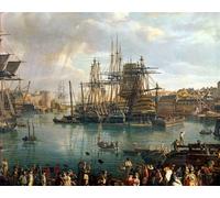 ARTXLXXBN Famous Painting Art Wall Decor Abstract Art Picture the Port of Brest with a View of Shipping by Jean Francois Hue Animal Pictures for Home Decor 60x90cm