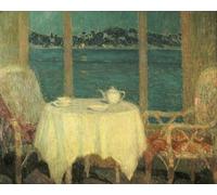 ARTXLXXBN Famous Painting Art Wall Decor Abstract Art Picture the Terrace in Front of the Bay of St Tropez by Henri Eugene Augustin Le Sidaner Animal Pictures for Home Decor 60x90cm