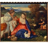 ARTXLXXBN Famous Painting Art Wall Decor Abstract Art Picture the Virgin and Child with Saint Catherine or the Virgin with the Animal by Tiziano Vecelli Animal Pictures for Home Decor 60x90cm