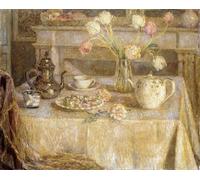 ARTXLXXBN Famous Painting Art Wall Decor Abstract Art Picture the White Tablecloth by Henri Eugene Augustin Le Sidaner Animal Pictures for Home Decor 60x90cm