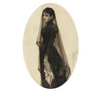 ARTXLXXBN Famous Painting Art Wall Decor Abstract Art Picture The Widow by Anders Leonard Zorn Animal Pictures for Home Decor 60x90cm