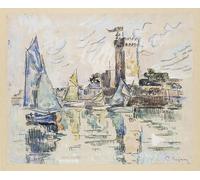 ARTXLXXBN Famous Painting Art Wall Decor Abstract Art Picture View of the Harbour At Les Sables-d'olonne by Paul Signac Animal Pictures for Home Decor 60x90cm