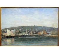 ARTXLXXBN Famous Painting Art Wall Decor Abstract Art Picture View of the Port of Trouville Painting by Eugene Louis Boudin Animal Pictures for Home Decor 60x90cm