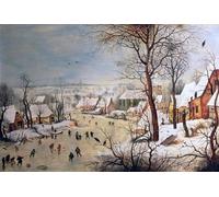 ARTXLXXBN Famous Painting Art Wall Decor Abstract Art Picture Winter Landscape with Birdtrap by Pieter Brueghel the Younger Animal Pictures for Home Decor 60x90cm