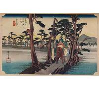 ARTXLXXBN Famous Painting Art Wall Decor Abstract Art Picture Yoshiwara Mount Fuji on the Left by Ando Hiroshige Animal Pictures for Home Decor 60x90cm