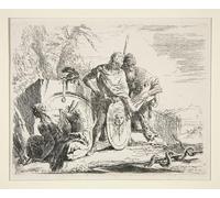 ARTXLXXBN Famous Painting Art Wall Decor Abstract Art Picture Young Soldier with Philosopher and Seated Woman by Battista Tiepolo Animal Pictures for Home Decor 60x90cm