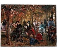 ARTXLXXBN Famous Painting Canvas Artwork Graffiti Print A reminiscence of the Jardin de Luxembourg by Adolph Menzel Portrait Canvas Image for Home Decor 60x90cm