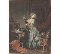 ARTXLXXBN Famous Painting Canvas Artwork Graffiti Print a Woman Playing the Guitar by Jean Francois Janinet Portrait Canvas Image for Home Decor 60x90cm
