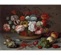 ARTXLXXBN Famous Painting Canvas Artwork Graffiti Print Basket of Flowers by Balthasar Van Der Ast Portrait Canvas Image for Home Decor 60x90cm
