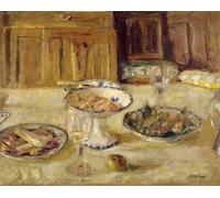 ARTXLXXBN Famous Painting Canvas Artwork Graffiti Print Biscuits and Fruit Compote Compotier De Biscuits Et Fruits by Edouard Vuillard Portrait Canvas Image for Home Decor 60x90cm