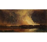ARTXLXXBN Famous Painting Canvas Artwork Graffiti Print Bristol Riots the Burning of the New Gaol From Marsh by William Muller Portrait Canvas Image for Home Decor 60x90cm