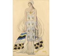 ARTXLXXBN Famous Painting Canvas Artwork Graffiti Print Canvas Painting Picture for Ida Rubinstein in the Ballet Phèdre by Leon Bakst Portrait Canvas Image for Home Decor 60x90cm