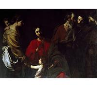 ARTXLXXBN Famous Painting Canvas Artwork Graffiti Print Christ Among the Children by Nicolas Tournier Portrait Canvas Image for Home Decor 60x90cm