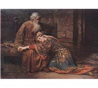 ARTXLXXBN Famous Painting Canvas Artwork Graffiti Print Cordelia Comforting King in Prison We Two Alone Will Sing Like Birds by George William Joy Portrait Canvas Image for Home Decor 60x90cm