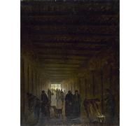 ARTXLXXBN Famous Painting Canvas Artwork Graffiti Print Corridor of the Saint lazare Prison by Hubert Robert Portrait Canvas Image for Home Decor 60x90cm