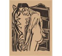 ARTXLXXBN Famous Painting Canvas Artwork Graffiti Print Female before A cabinet by Ernst Ludwig Kirchner Portrait Canvas Image for Home Decor 60x90cm