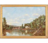 ARTXLXXBN Famous Painting Canvas Artwork Graffiti Print Fishermen on the River by Paul Desire Trouillebert Portrait Canvas Image for Home Decor 60x90cm