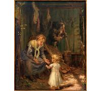 ARTXLXXBN Famous Painting Canvas Artwork Graffiti Print Holy Family in the Workshop by Fritz Von Uhde Portrait Canvas Image for Home Decor 60x90cm
