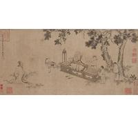 ARTXLXXBN Famous Painting Canvas Artwork Graffiti Print Laozi Delivering the Daodejing by Ming Dynasty Chinese School Portrait Canvas Image for Home Decor 60x90cm