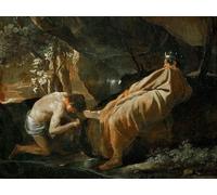ARTXLXXBN Famous Painting Canvas Artwork Graffiti Print Midas At the Source of the River Pactolusaby Nicolas Poussin Portrait Canvas Image for Home Decor 60x90cm